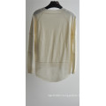 Ladies Pure Color Round Neck Pullover Sweater